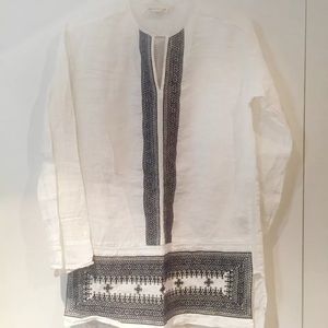 DKNY PURE embroidered linen tunic. Size XP